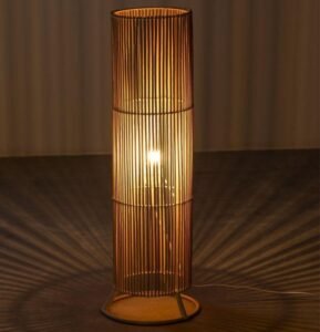 Cylindrical Rattan Floor Lamp