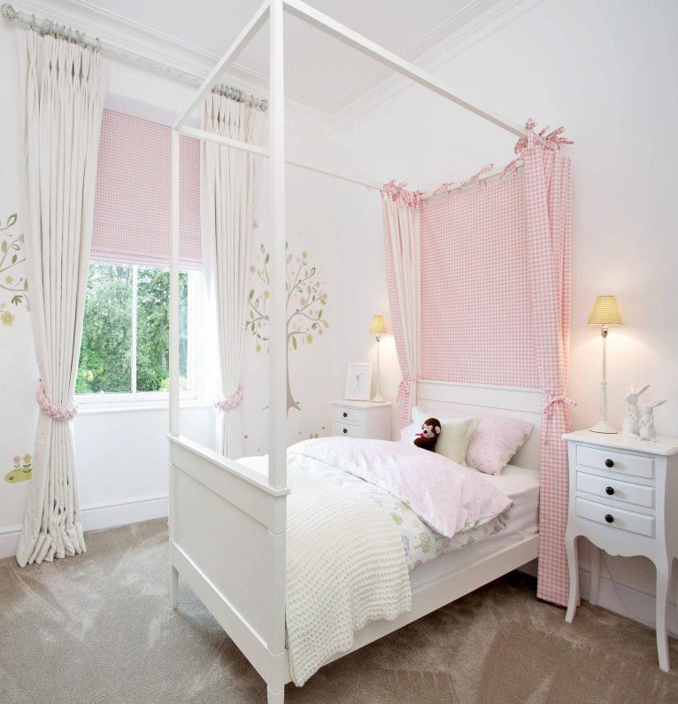 Pink Canopy Single Bed for Kids