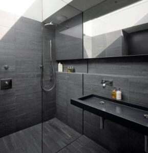 Dark Grey Minimalist Shower Wall Panels