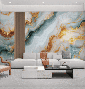 Blue Gold Stone Wall Panels