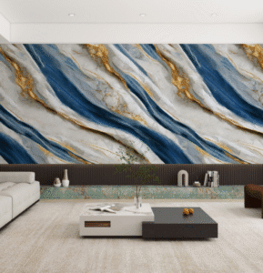Blue White Gold Stone Wall Panels
