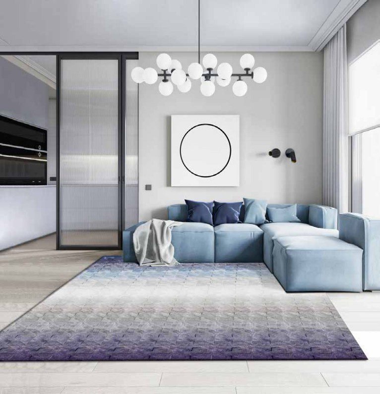 Gradient Purple Grey Woven Carpet