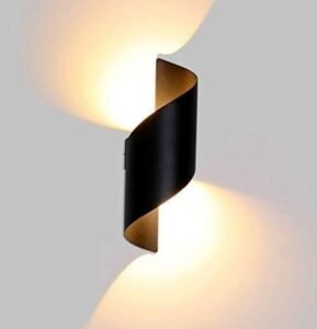 Black Spiral Double Light Wall Lamp