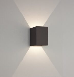 Black Cube Double Light Wall Lamp
