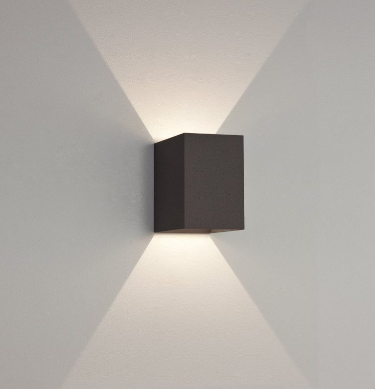 Black Cube Double Light Wall Lamp