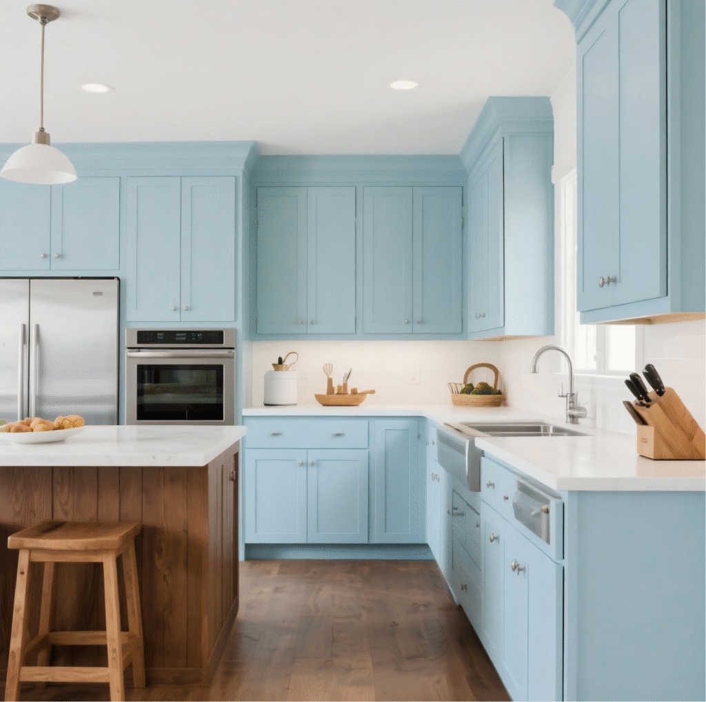 light blue hickory cabinets from yolodeco