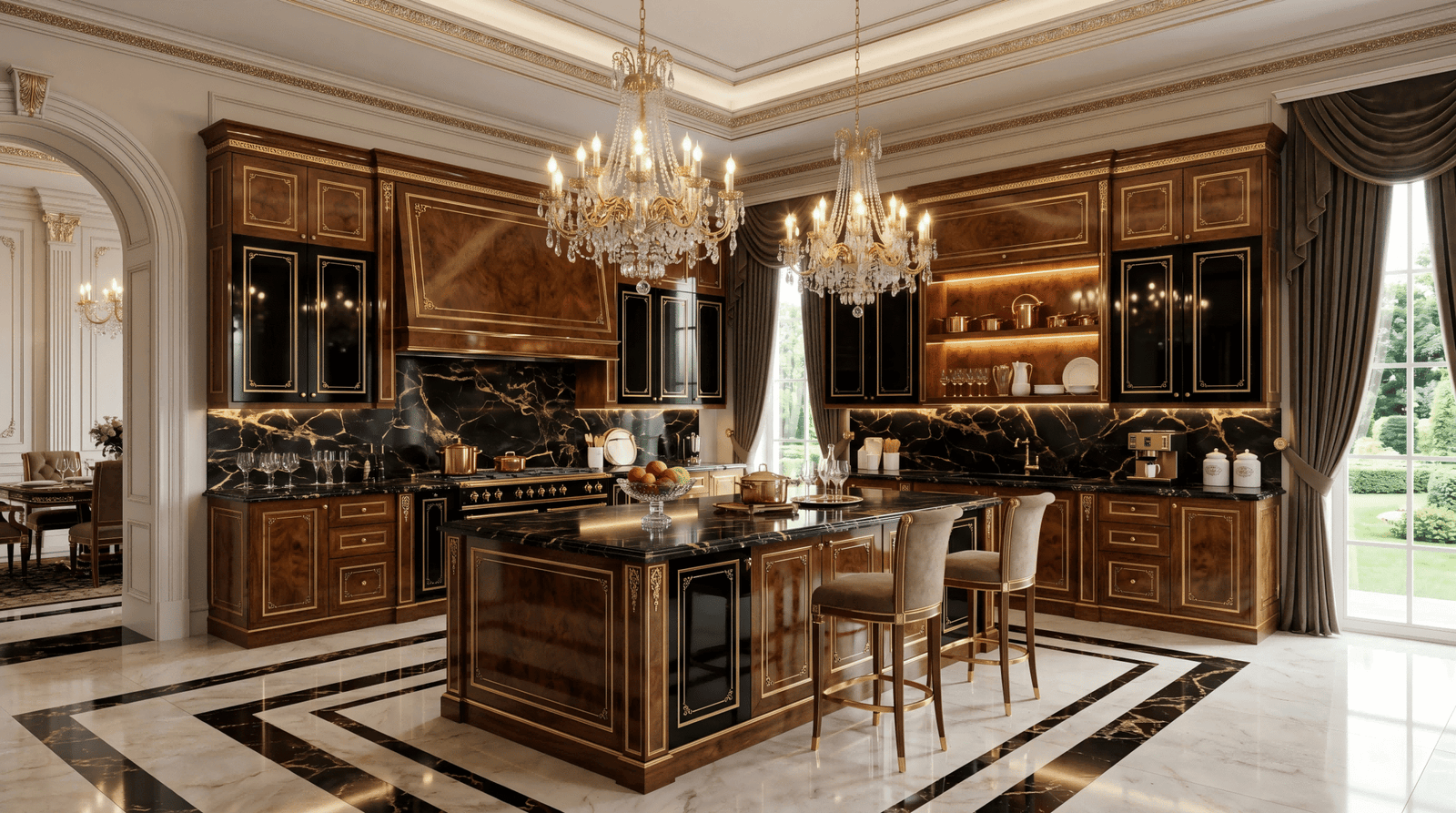 A modern kitchen space featuring YoloDeco wood veneer cabinets. The design highlights continuous natural wood grain, flat-panel doors, and a minimalist layout suitable for contemporary homes.