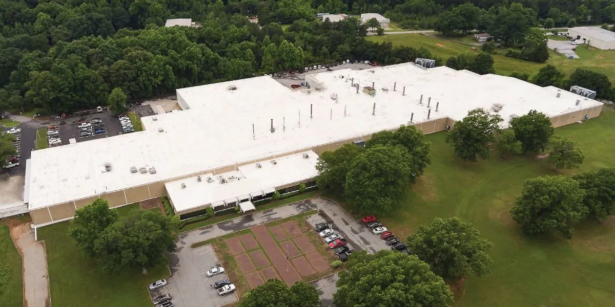 Aerial view of the Executive Cabinetry manufacturing facility in Simpsonville, South Carolina