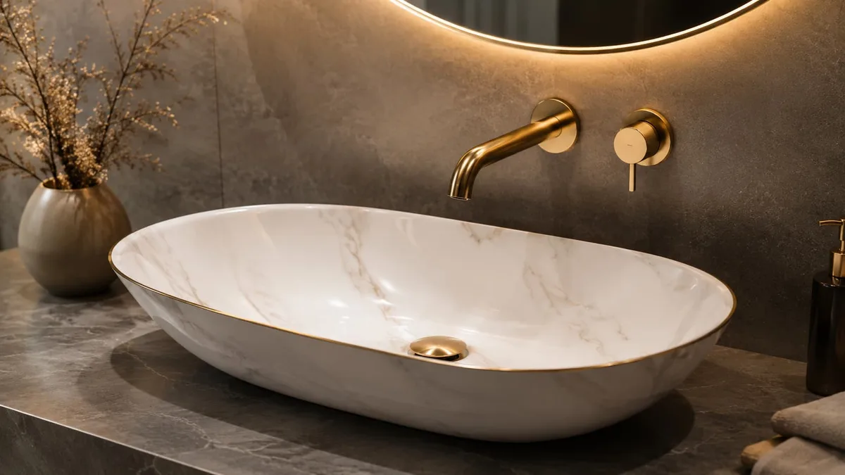 Basin with faucet