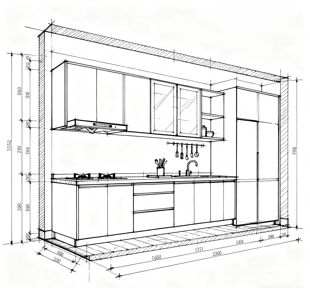 Kitchen cabinets for a homestay or guesthouse unit