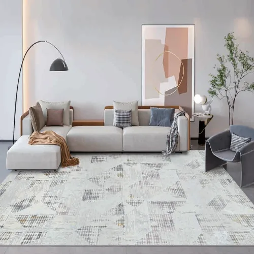 Area carpet in a living room with a sofa