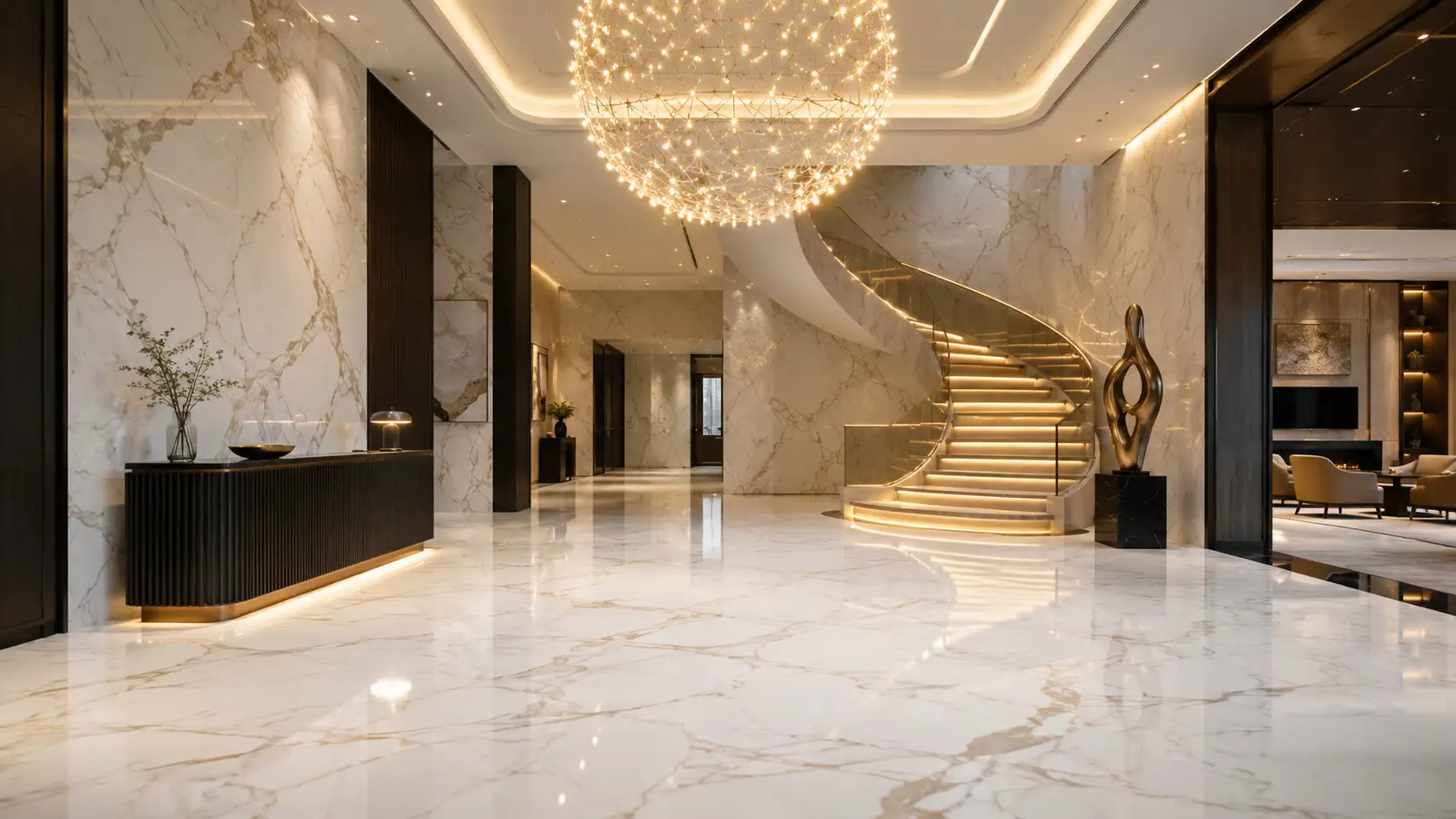 Marble-effect tiles
