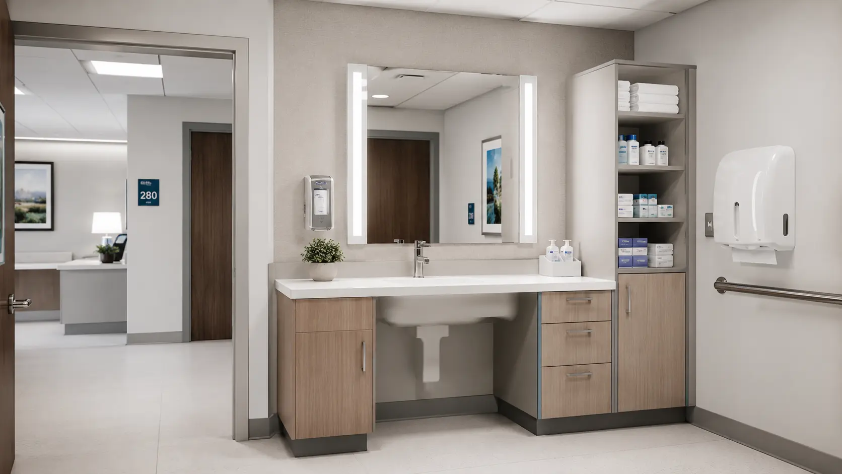 Healthcare bathroom fixtures