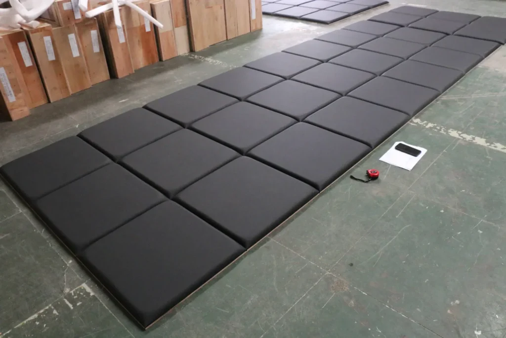 Dimensional inspection of upholstered furniture panels during a George Group quality check