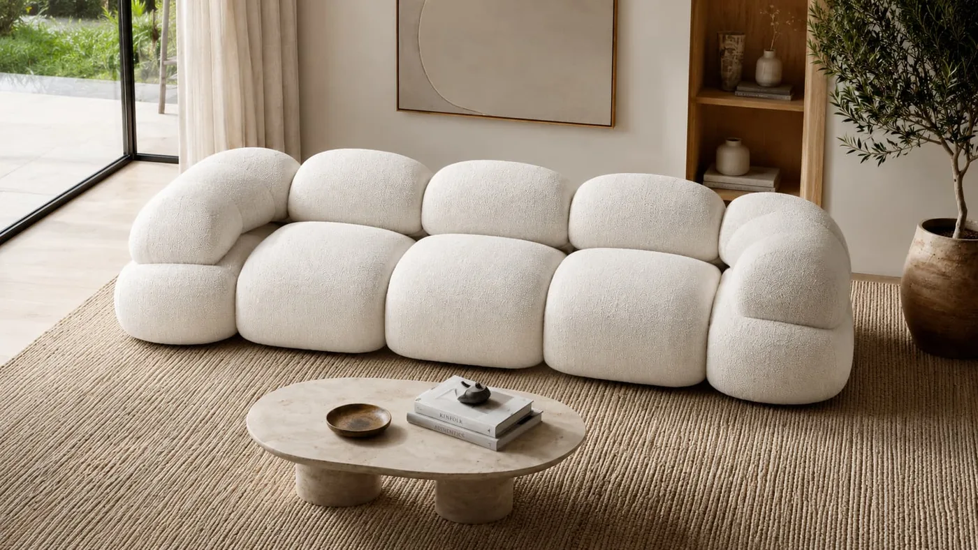 Furniture showroom with sofas and seating on display